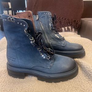 A.S. 98 Italian Moto Boots - Hubie Denim Blue